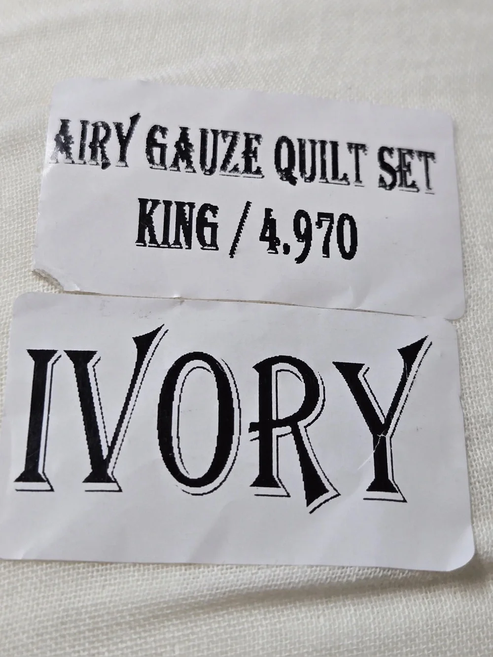 NWT QUINCE Organic Cotton Gauze Dream Quilt Set King/Cal King Ivory 0716